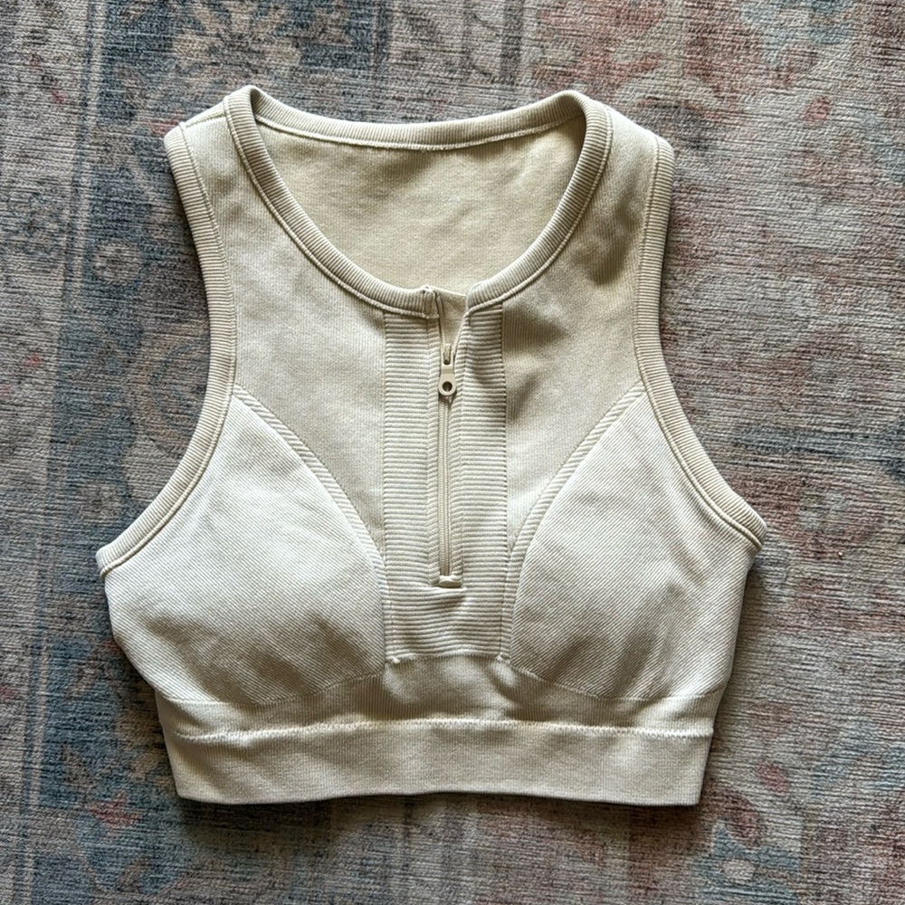 Zip Up Aerie Bra/Crop Top